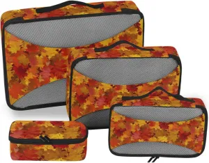 Travel Cubes for Packing Set of 4 Luggage Organizer Travel Bag Organizer for Luggage Oacking Cubes Maple Autumn Leaves