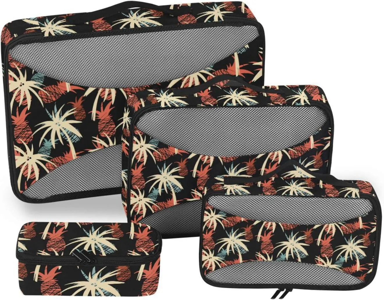Travel Cubes for Packing Set of 4 Suitcase Organizer Travel Cubes for Luggage Pqcking Cubes Exotic Coconut Palm