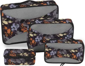 Travel Packing Cubes 4 Set Luggage Bags Organizers Travel Cubes for Packing Carry on Bag Packing Cubs Foliage Leaves Camouflage