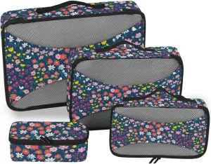 Travel Packing Organizers Set of 4 Luggage Packing Cubes Packing Cubes Travel Packing Cubs Colorful Floral