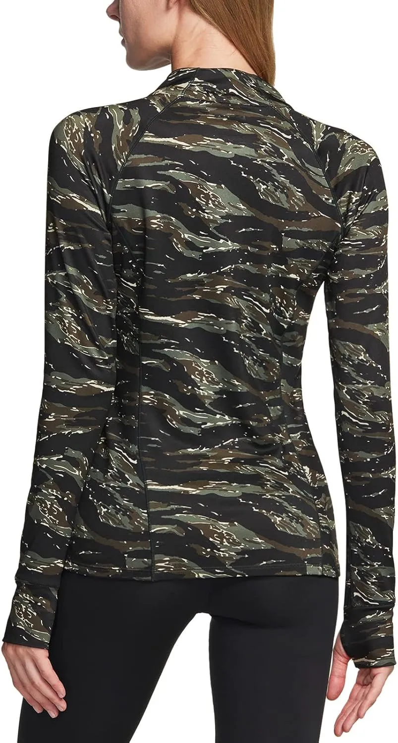 TSLA Women's 1/2 Zip Thermal Pullover Shirts, Lightweight Slim Fit Athletic Fleece Lining Winter Running Sweatshirt