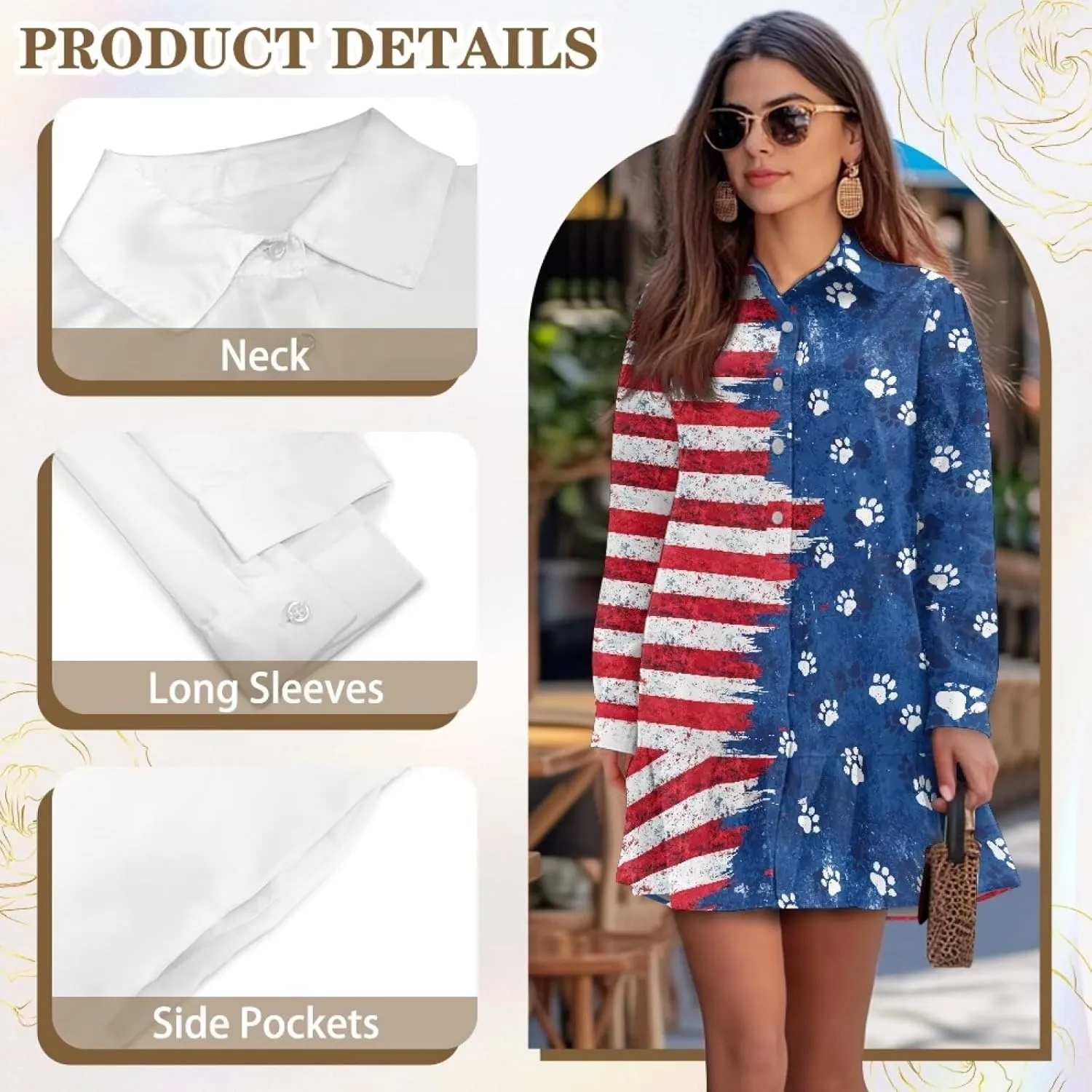 Tunic Mini Shirt Dress for Women Long Sleeve Ruffle Hem Shift Dress Fall Button Down Collared Dress S-2XL