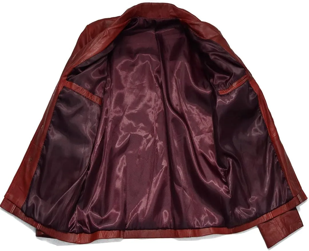 Tyler Durden Jacket Men-Fight club jacket for men-Tyler Durden Brad Pitt Maroon Faux Leather Coat Jacket