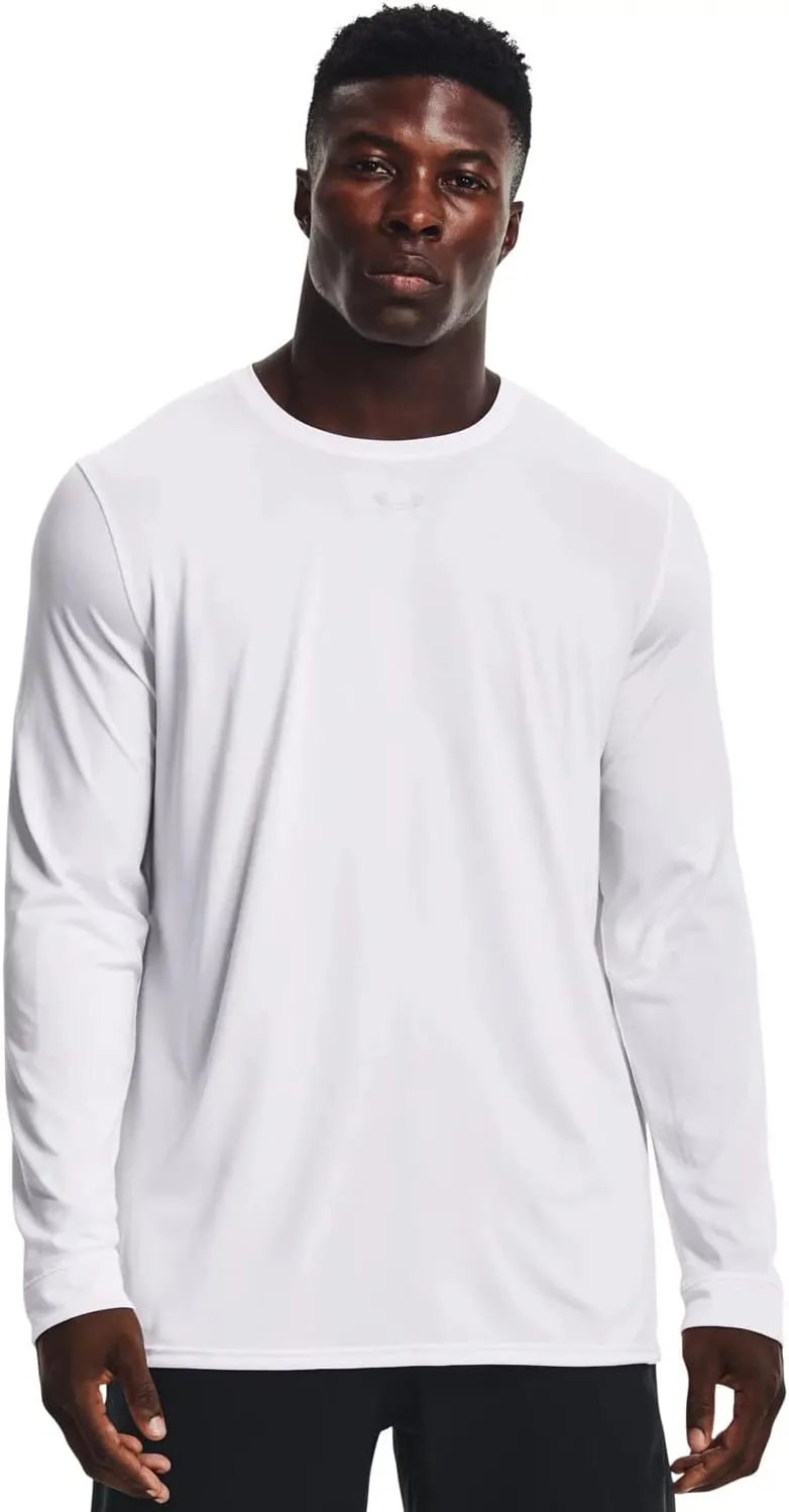Under Armour - Mens Locker 2.0 Long Sleeve T-Shirt, Color White (103), Size: X-Large