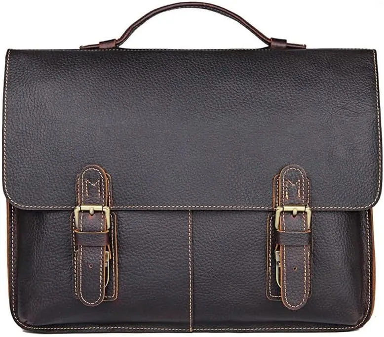 Vintage Briefcase Business Tote Shoulder Bag Computer Bag Large Capacity Backpack