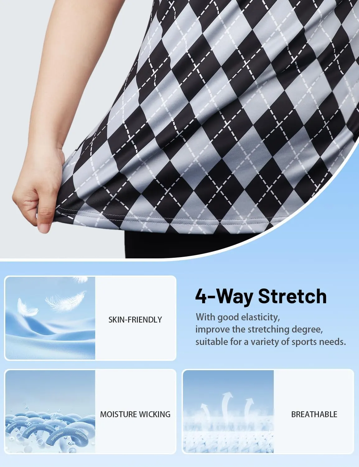Vldnery Womens Golf Polo Shirts Quarter Zip Up Short Sleeve Printed Clothes Moisture Wicking Tennis Active Workout Tops
