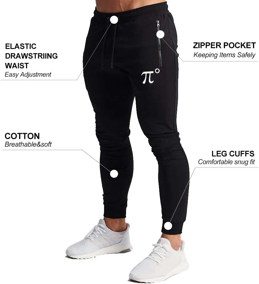 Wangdo Men's Joggers Sweatpants Gym Training Workout Pants Slim Fit with Zipper Pockets