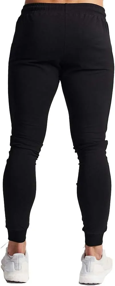 Wangdo Men's Joggers Sweatpants Gym Training Workout Pants Slim Fit with Zipper Pockets