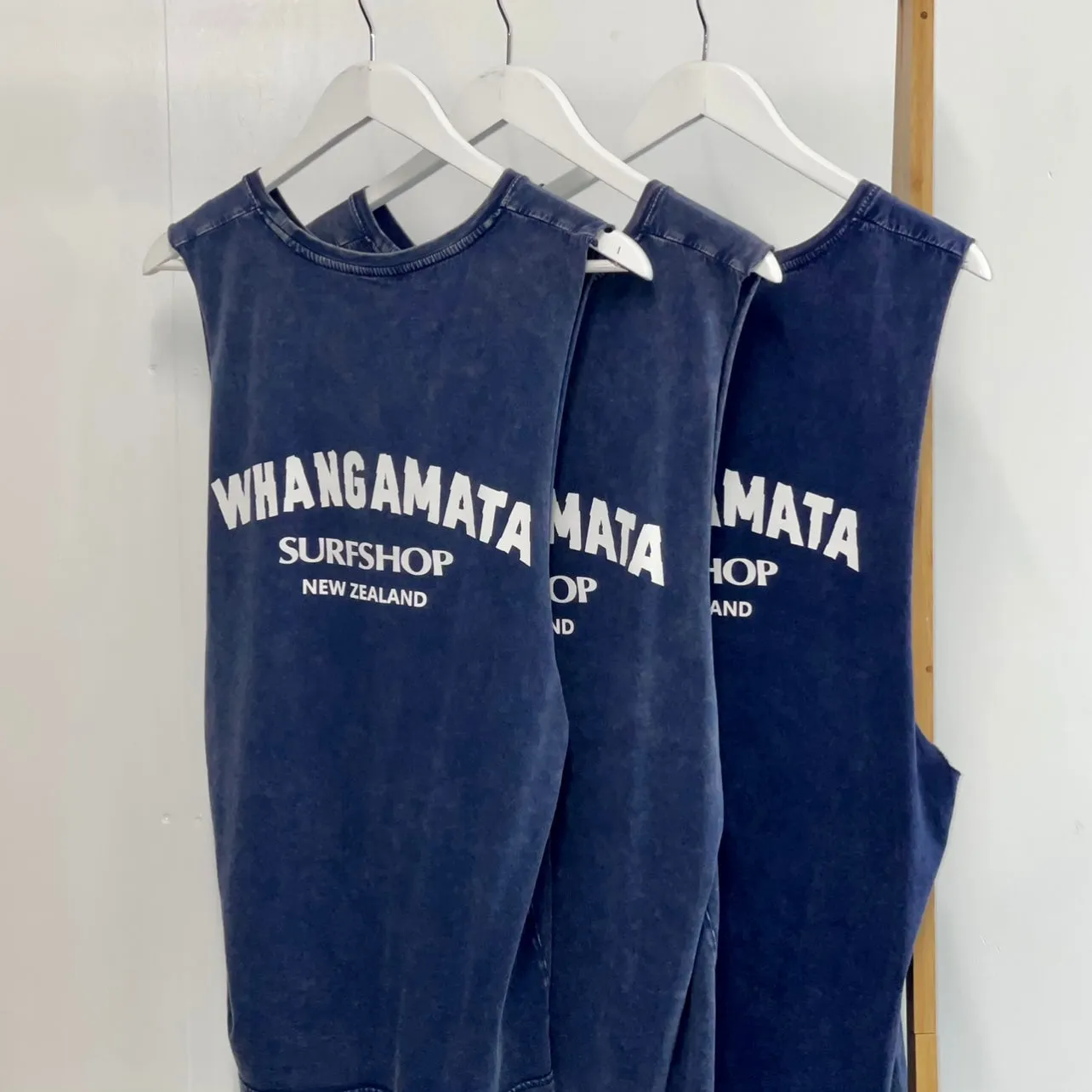 Whanga Surf CORE LOGO MUSCLE SINGLET - BLUE STONE