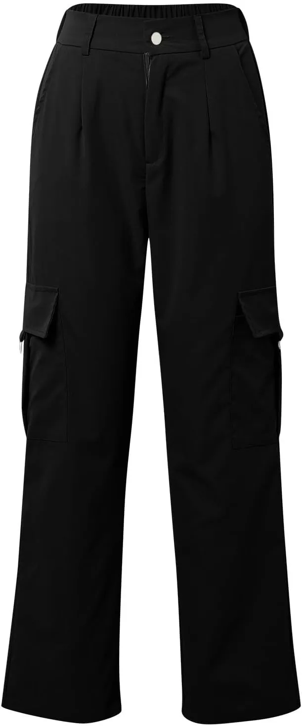 Women Cargo Pants High Waist Wide Leg Casual Baggy Work Pant Palazzo Lounge Tousers Going Out Outfits with Pockets