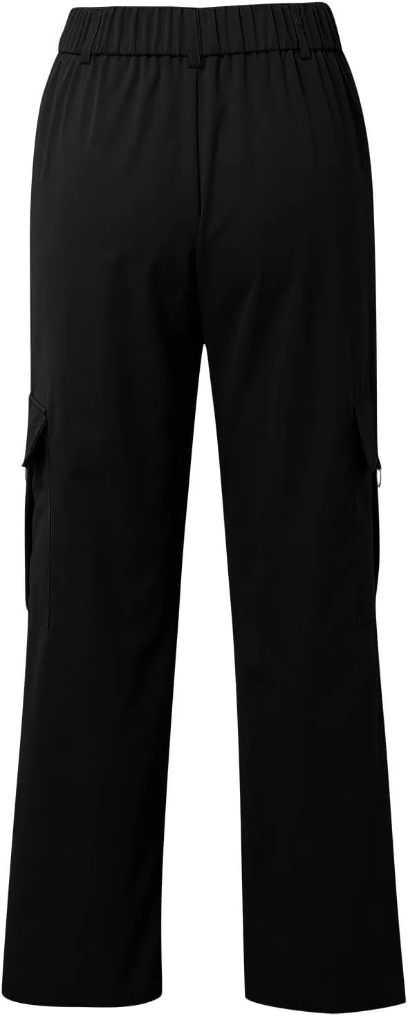 Women Cargo Pants High Waist Wide Leg Casual Baggy Work Pant Palazzo Lounge Tousers Going Out Outfits with Pockets