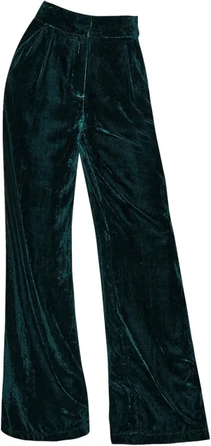 Women Golden Velvet Wide Leg Pants Casual Solid Color Loose Pants High Waist Trousers