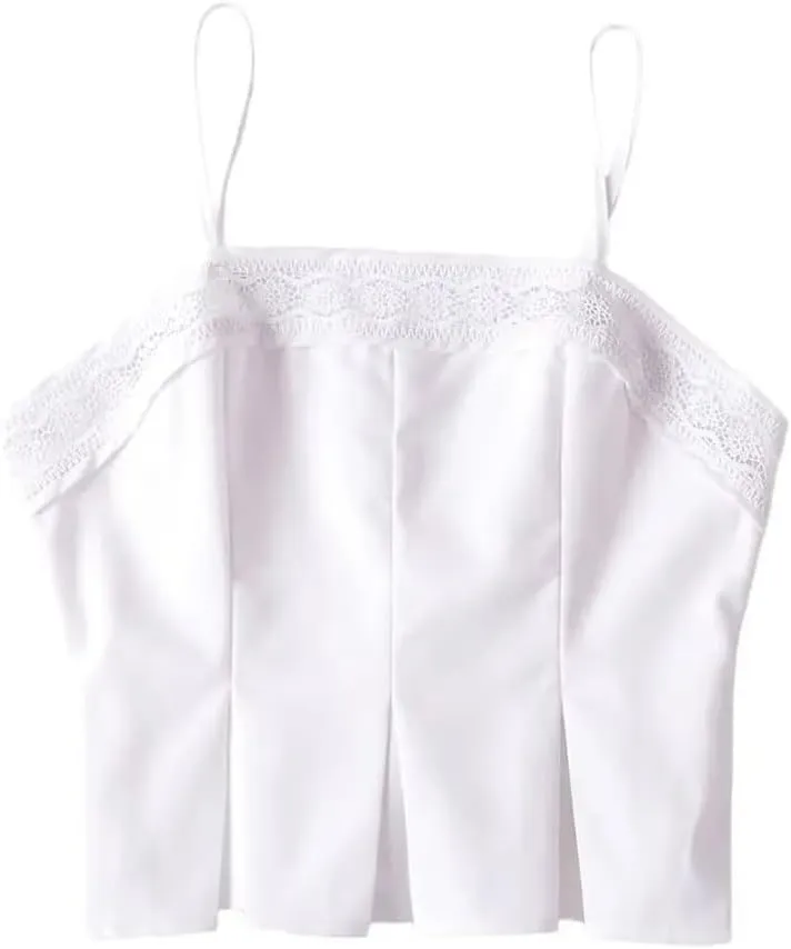 Women Lace Patchwork Camisole Summer Crop Top Slim Tank Tops