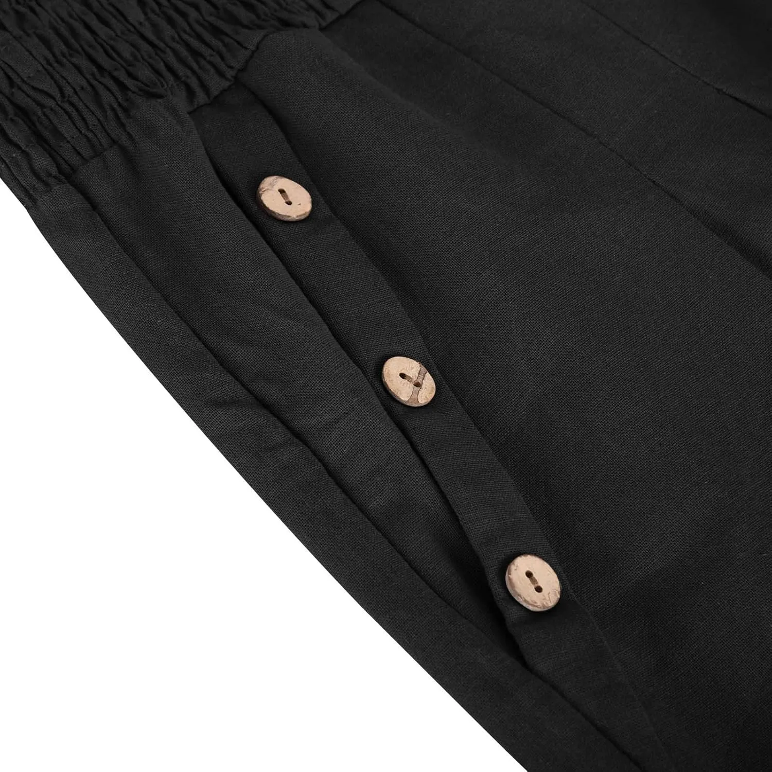 Women Linen Palazzo Pant Summer Boho Pants High Waist Pants Wide Leg Pants Cotton Flowy Trousers with Pocket