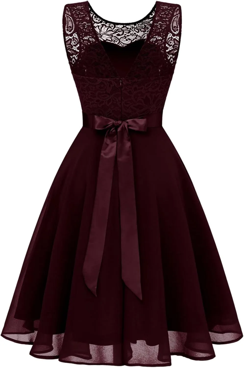 Women Mesh Floral Embroidery Cocktail Dress Sleevelesss Crewneck Flared a Line Midi Dress Wedding Prom Evening Dress