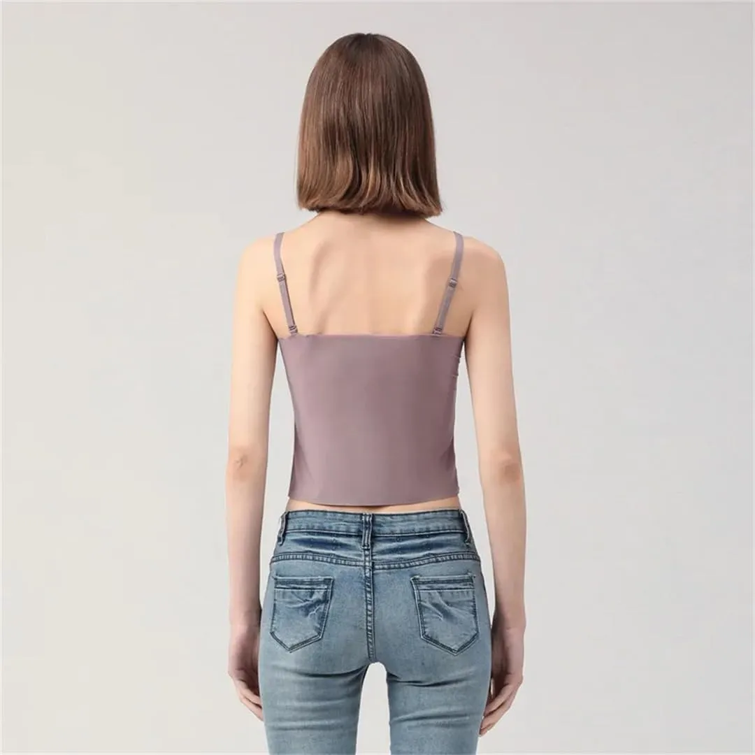 Women Summer Sleeveless Tank Tops Seamless Sexy Short Solid Camisole