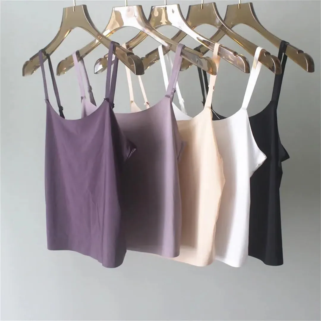Women Summer Sleeveless Tank Tops Seamless Sexy Short Solid Camisole