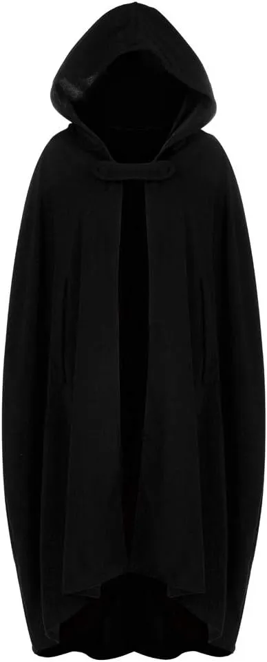 Women Trench Coat Long Cloak Open Front Cardigan Hooded Jacket Halloween Costumes Cape Cothic Medieval Clothes