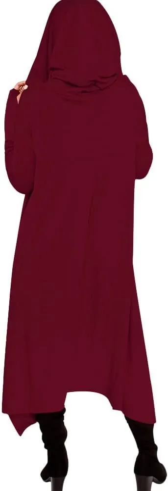 Womens Asymmetric Hem Long Sleeve Loose Casaul Hoodies Sweatshirts Tunic Tops