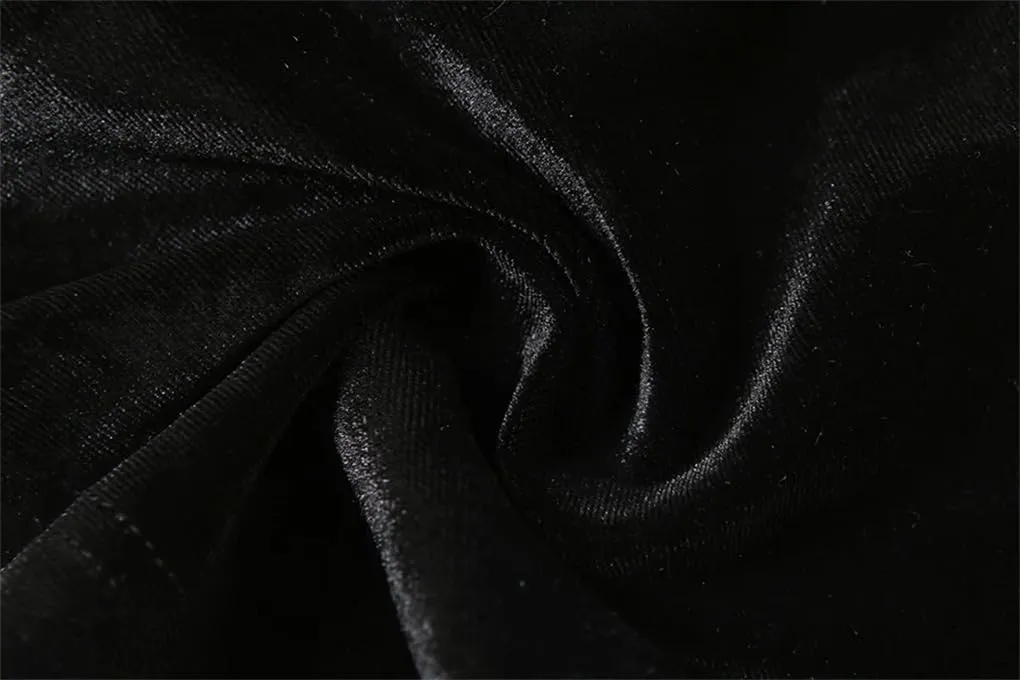 Women's Black Corduroy Three-Dimensional Flower Splicing Short Backless Camisole