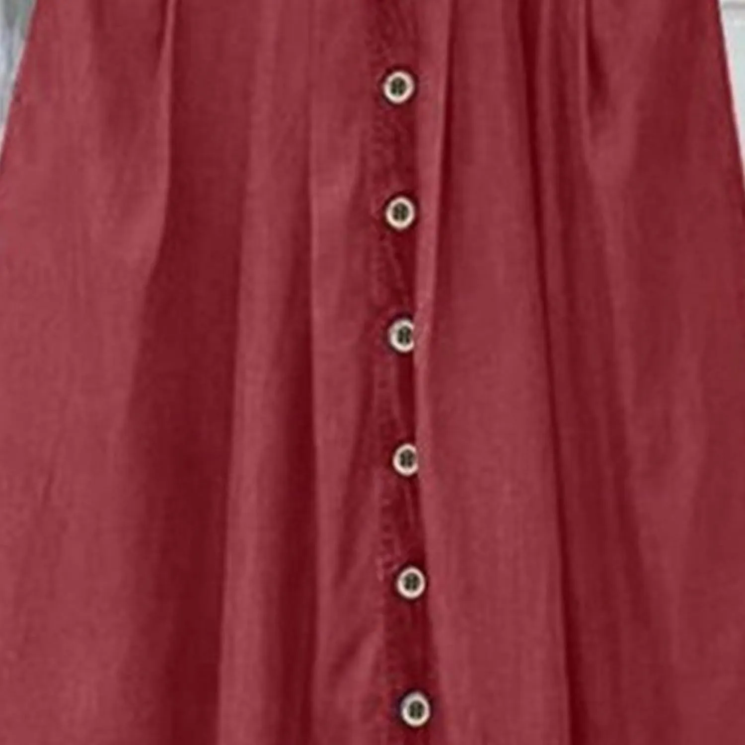 Women's Casual Bag Waist Skirts A Line Pleated Midi Skirt with Pockets Casual Button Front Pleated Flare Skirts