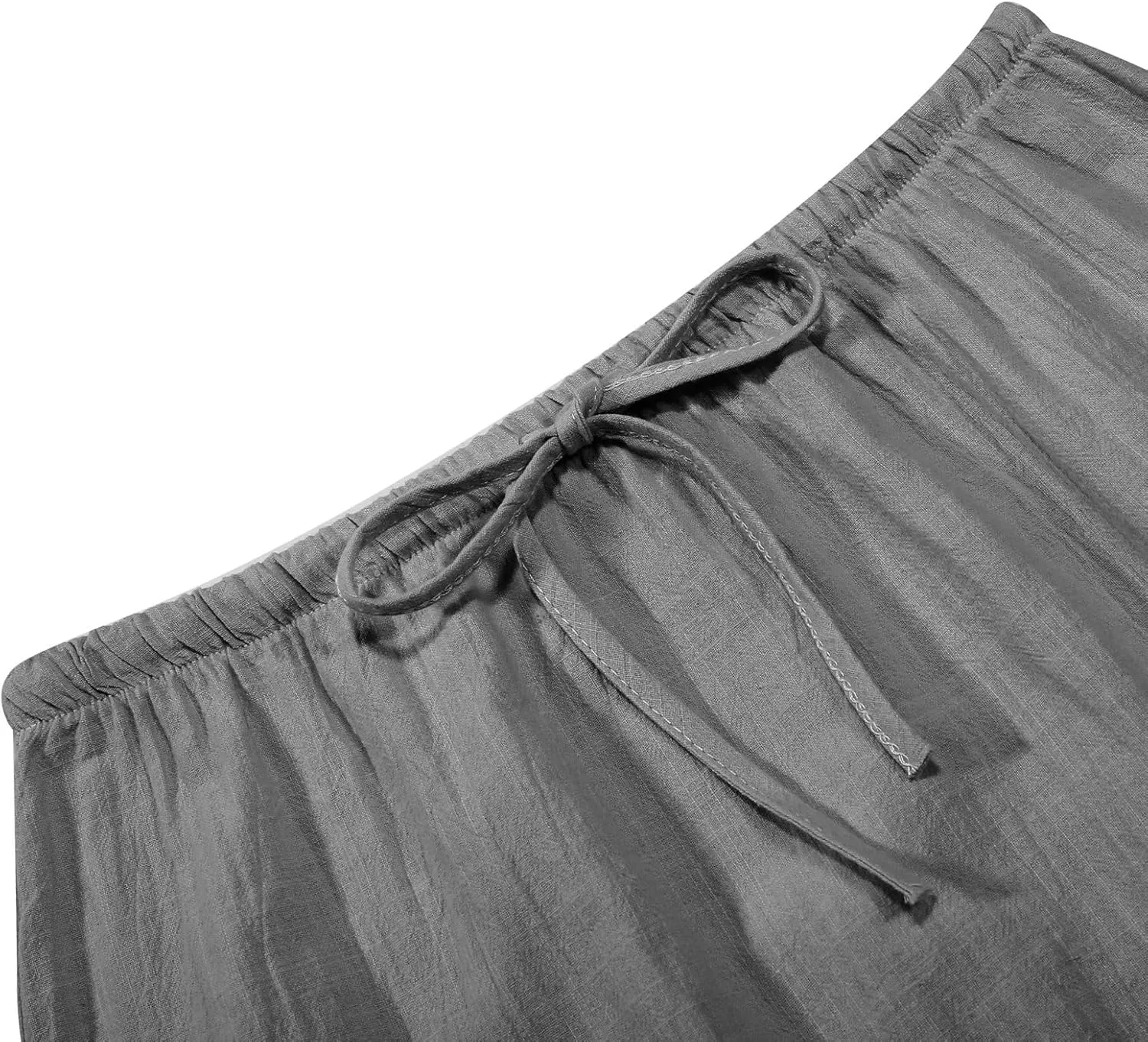 Womens Cotton Linen Maxi Skirts Summer Drawstring A Line Long Skirts Casual Trendy Flowy Boho Beach Vacation Outfits