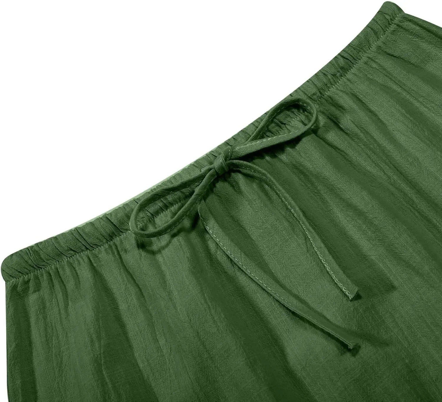 Womens Cotton Linen Maxi Skirts Summer Drawstring A Line Long Skirts Casual Trendy Flowy Boho Beach Vacation Outfits