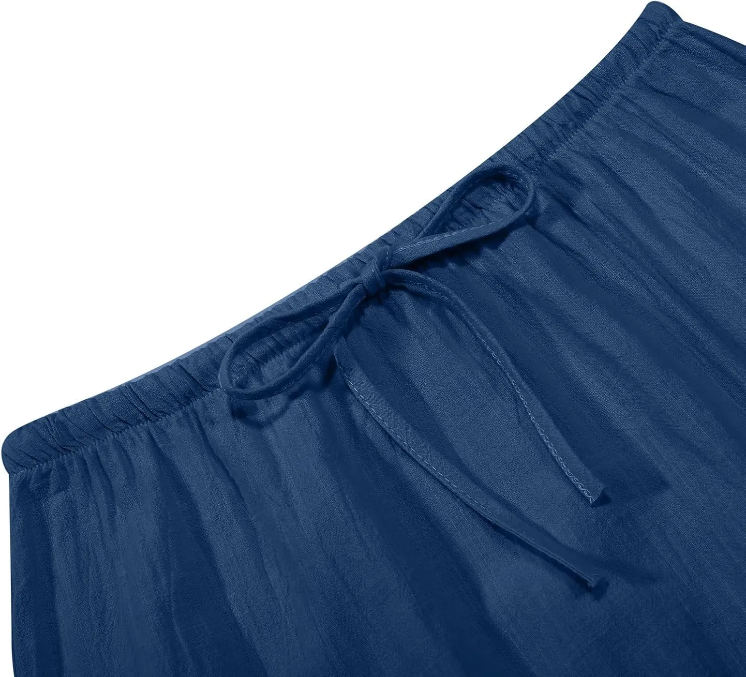 Womens Cotton Linen Maxi Skirts Summer Drawstring A Line Long Skirts Casual Trendy Flowy Boho Beach Vacation Outfits