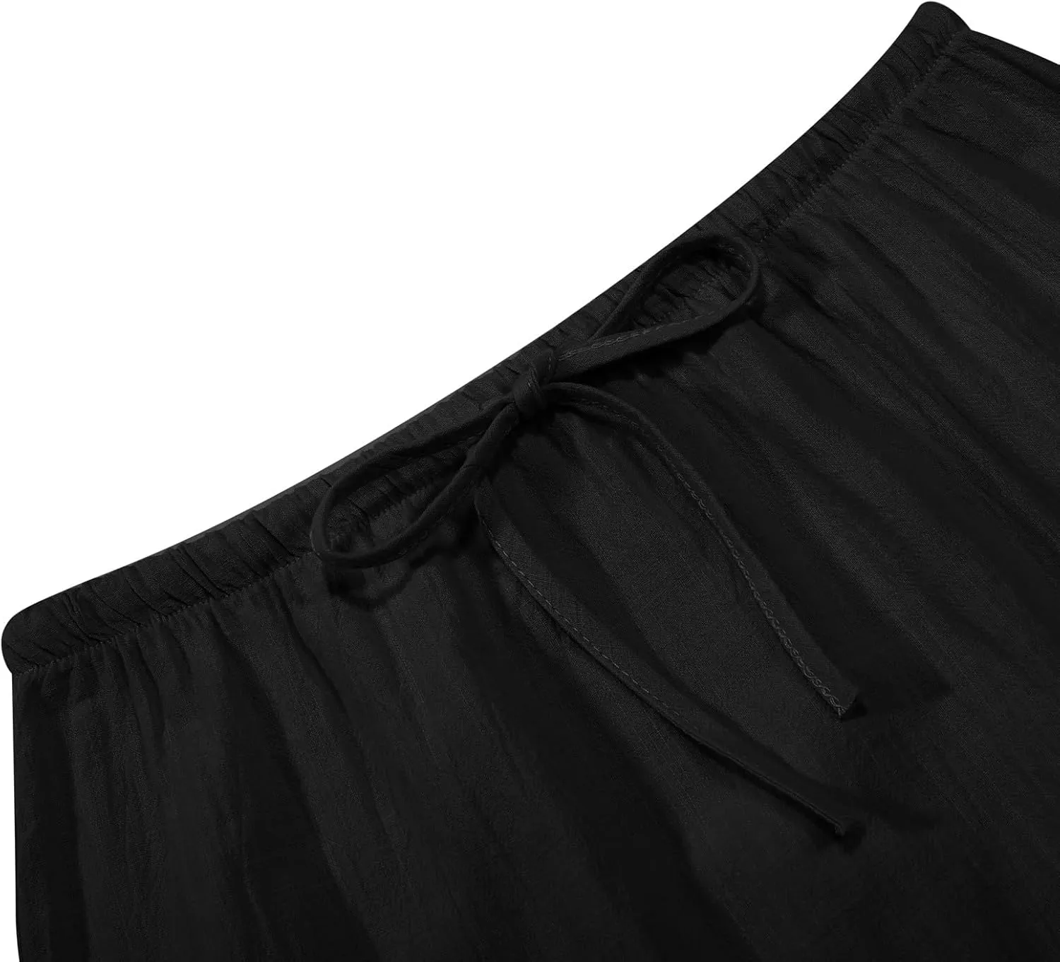 Womens Cotton Linen Maxi Skirts Summer Drawstring A Line Long Skirts Casual Trendy Flowy Boho Beach Vacation Outfits
