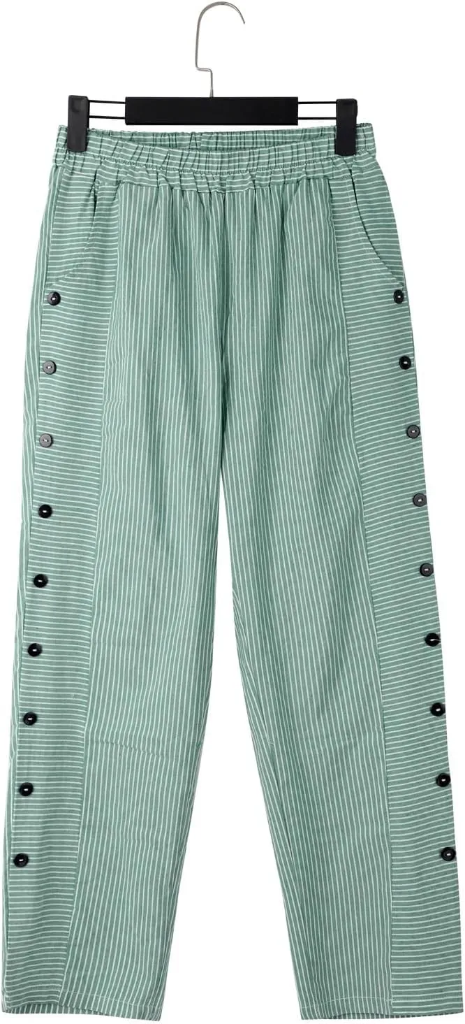 Womens Cotton Linen Palazzo Pants Loose Cotton and Linen Casual Pants Wide Leg Long Lounge Pant Trousers Straight