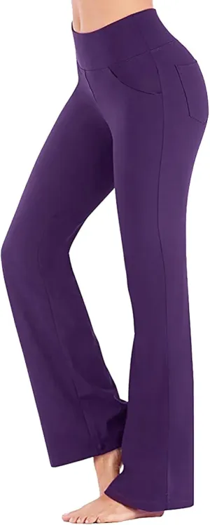 Women's Flare Yoga Pants 2024 Tummy Waisted Yoga Pants Control Pants Workout Leggings for Women Fleece Lined