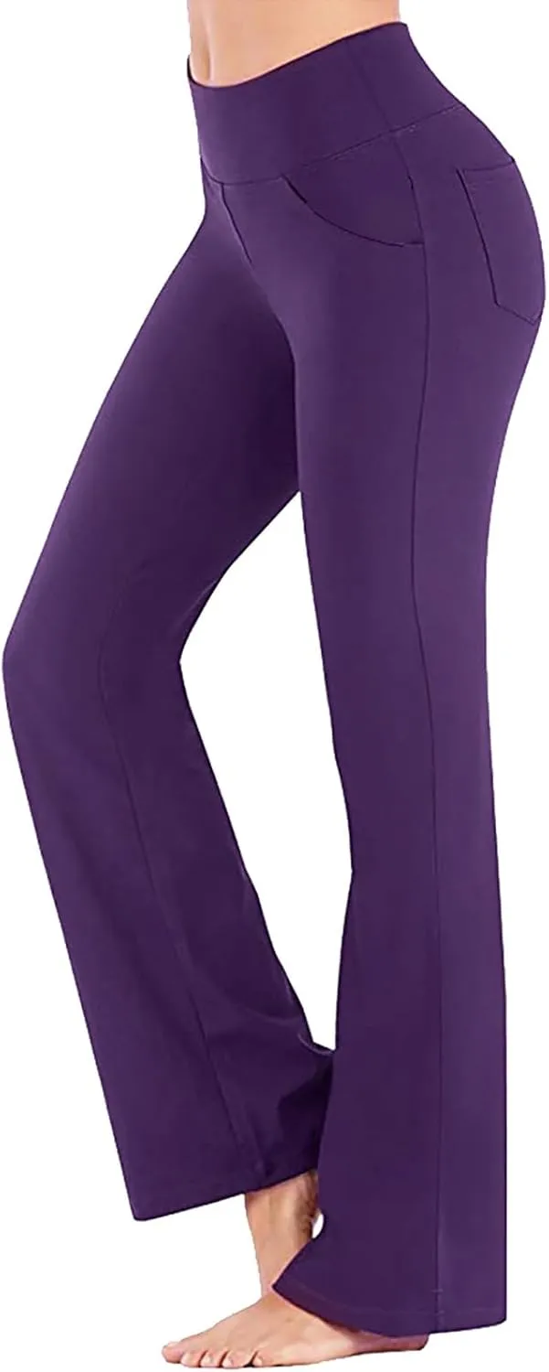 Women's Flare Yoga Pants 2024 Tummy Waisted Yoga Pants Control Pants Workout Leggings for Women Fleece Lined