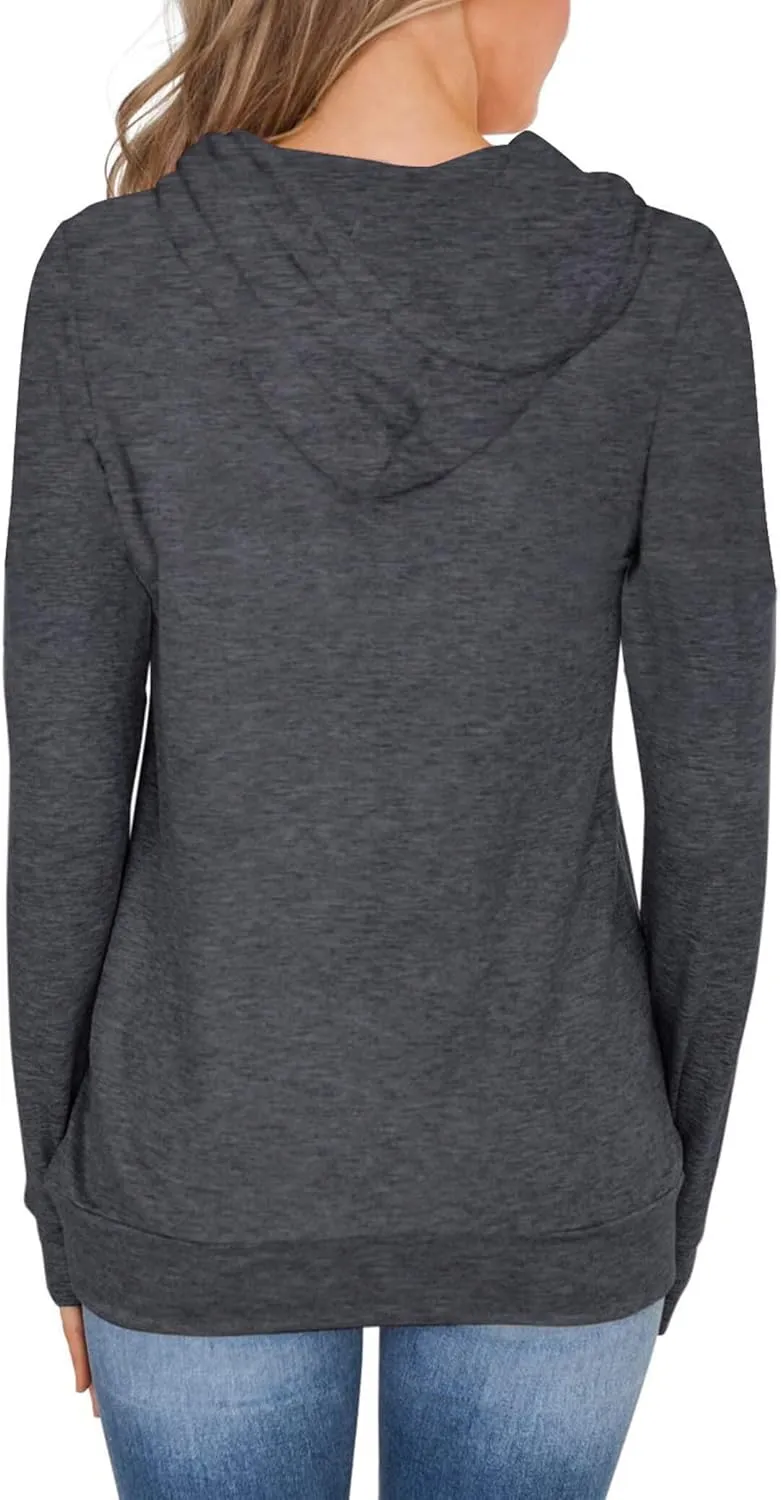 Women's Hoodies Pullover Cute Heart Sweatshirts Long Sleeve Tops with Pockets
