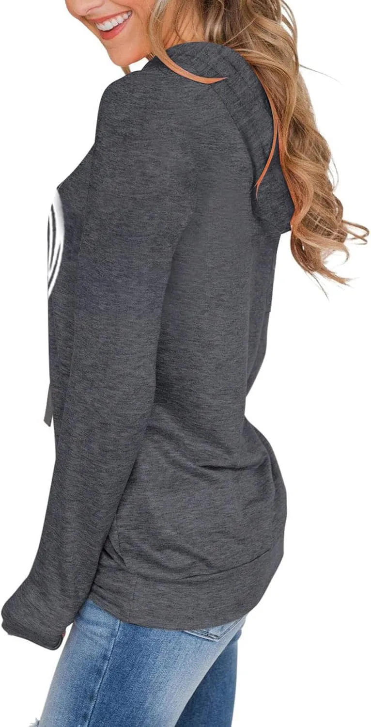 Women's Hoodies Pullover Cute Heart Sweatshirts Long Sleeve Tops with Pockets