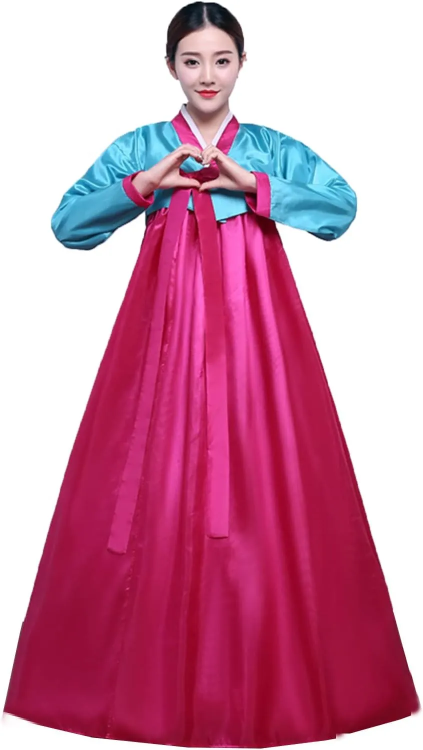 Women's Korean Hanbok Dress Short Tops Long Skirt Cosplay Costume