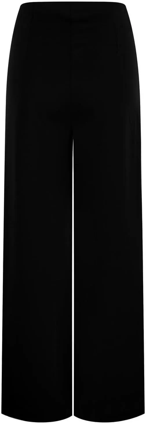 Womens Linen Blend Summer Tie Knot Pant Trousers High Waist Wide Leg Slim-Fit Trousers Beach