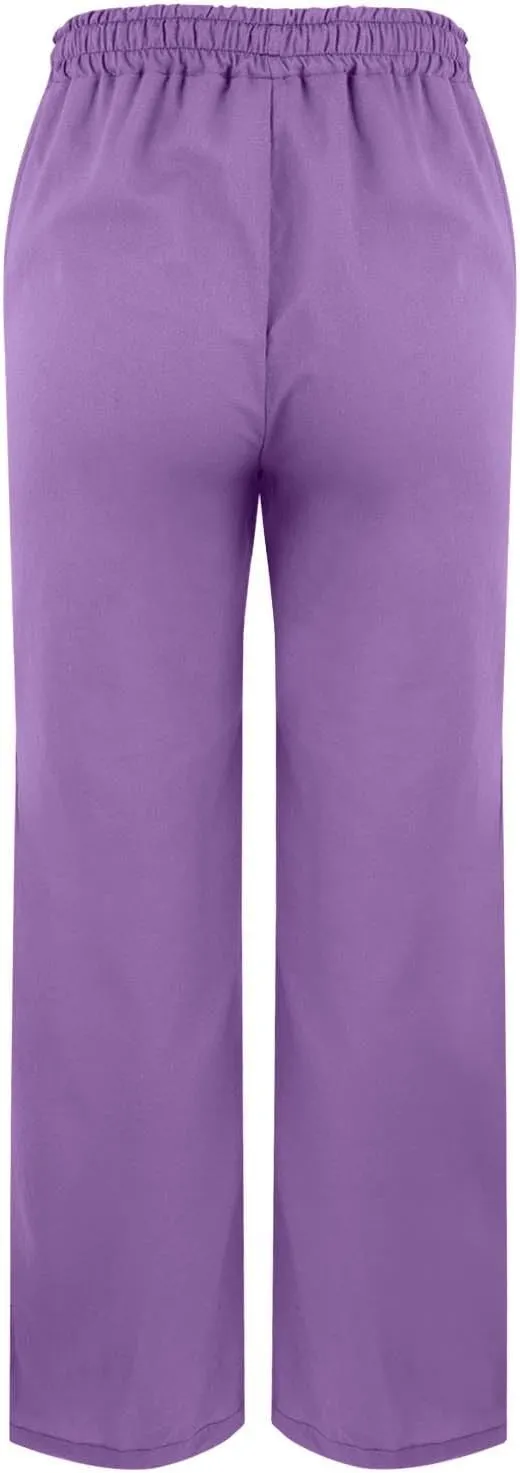 Womens Linen Pants 2025 Summer Elastic High Waist Split Hem Work Pants Casual Loose Drawstring Beach Trousers