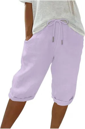 Womens Palazzo Pants Loose Pants Comfy Work Pants with Elastic High Waist Paper Bag Drawstring Pant Summer Wide Leg