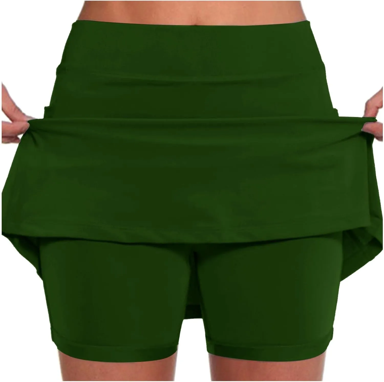 Womens Skorts with Pockets Tummy Control Plus Size Skorts High Waist Athletic Sports Pants Skirt Casual Shorts