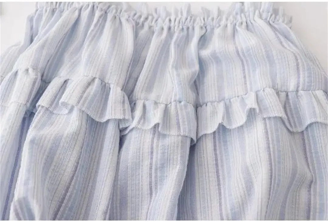 Women's Style Retro Bow Tie Striped Camisole Loose High Style Tops