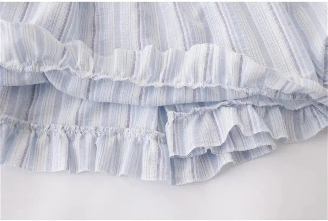 Women's Style Retro Bow Tie Striped Camisole Loose High Style Tops