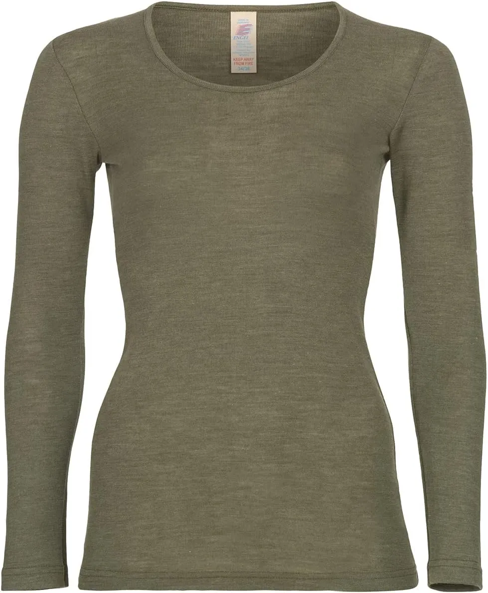 Women's Thermal Base Layer Top - Lightweight Moisture Wicking Organic Merino Wool Silk Undershirt