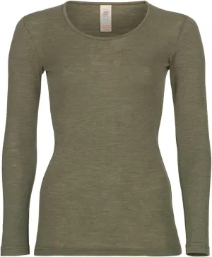 Women's Thermal Base Layer Top - Lightweight Moisture Wicking Organic Merino Wool Silk Undershirt