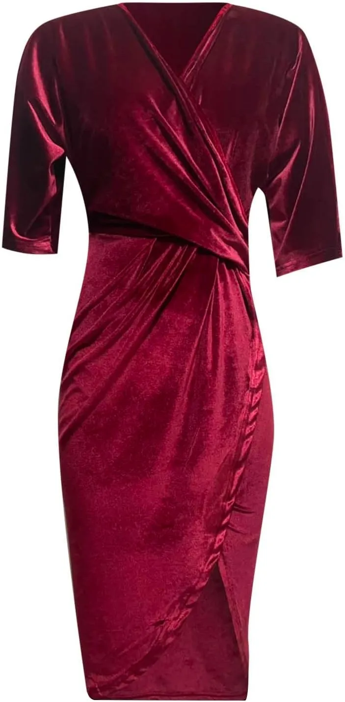 Women's V Neck Sexy Irregular Skirt Evening Dress Gold Velvet Dress Casual Skirts for Women 2024