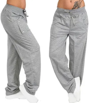 Womens Wide Leg Pants Yoga Leggings Drawstring Elastic High Waist Gym Sports Tights Pant Workout Casual Loose Trousers