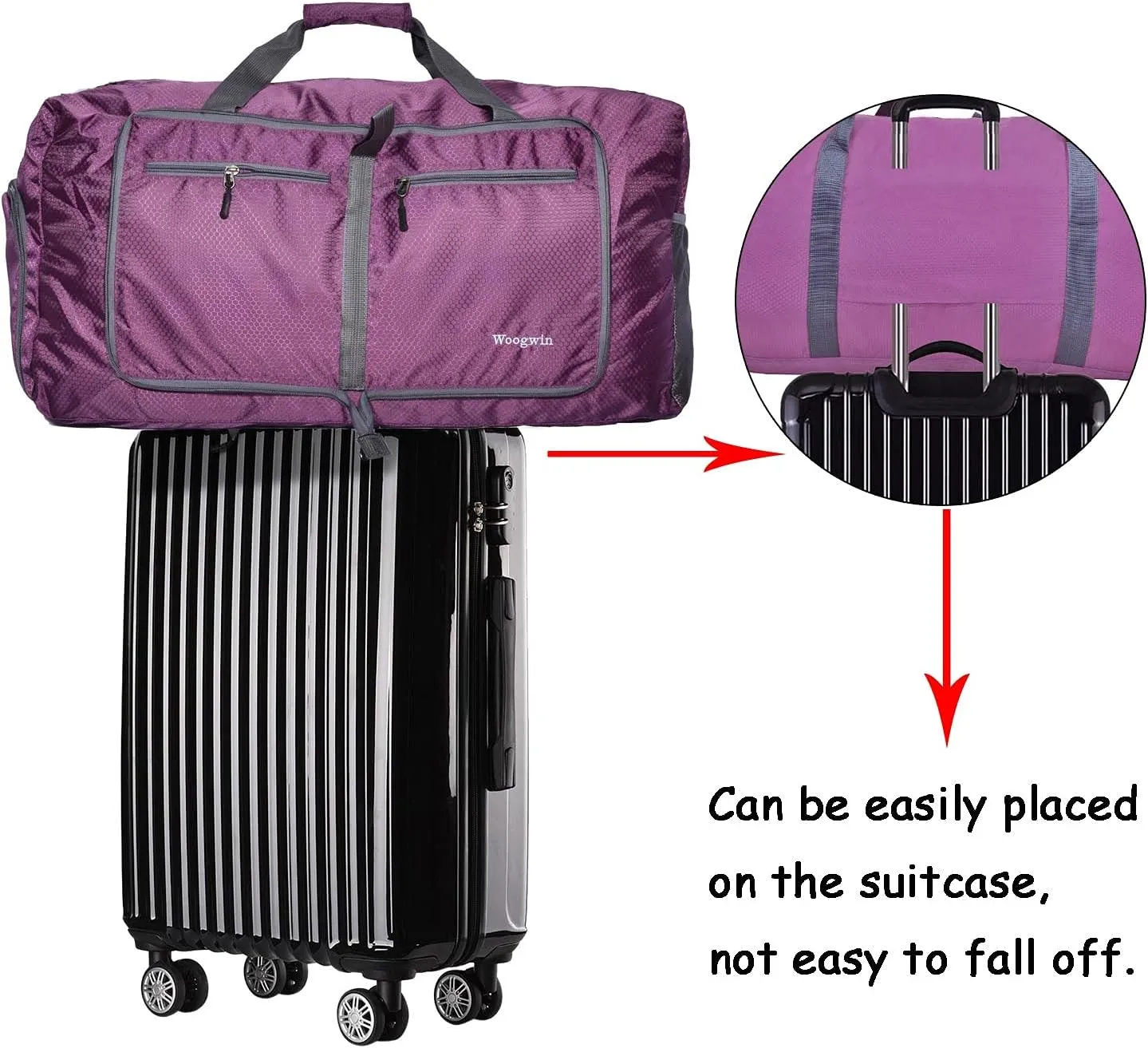 Woogwin Travel Duffel Bag Large Foldable Waterproof Overnight Bag for Beach Swim Bags Pool Sports Gym