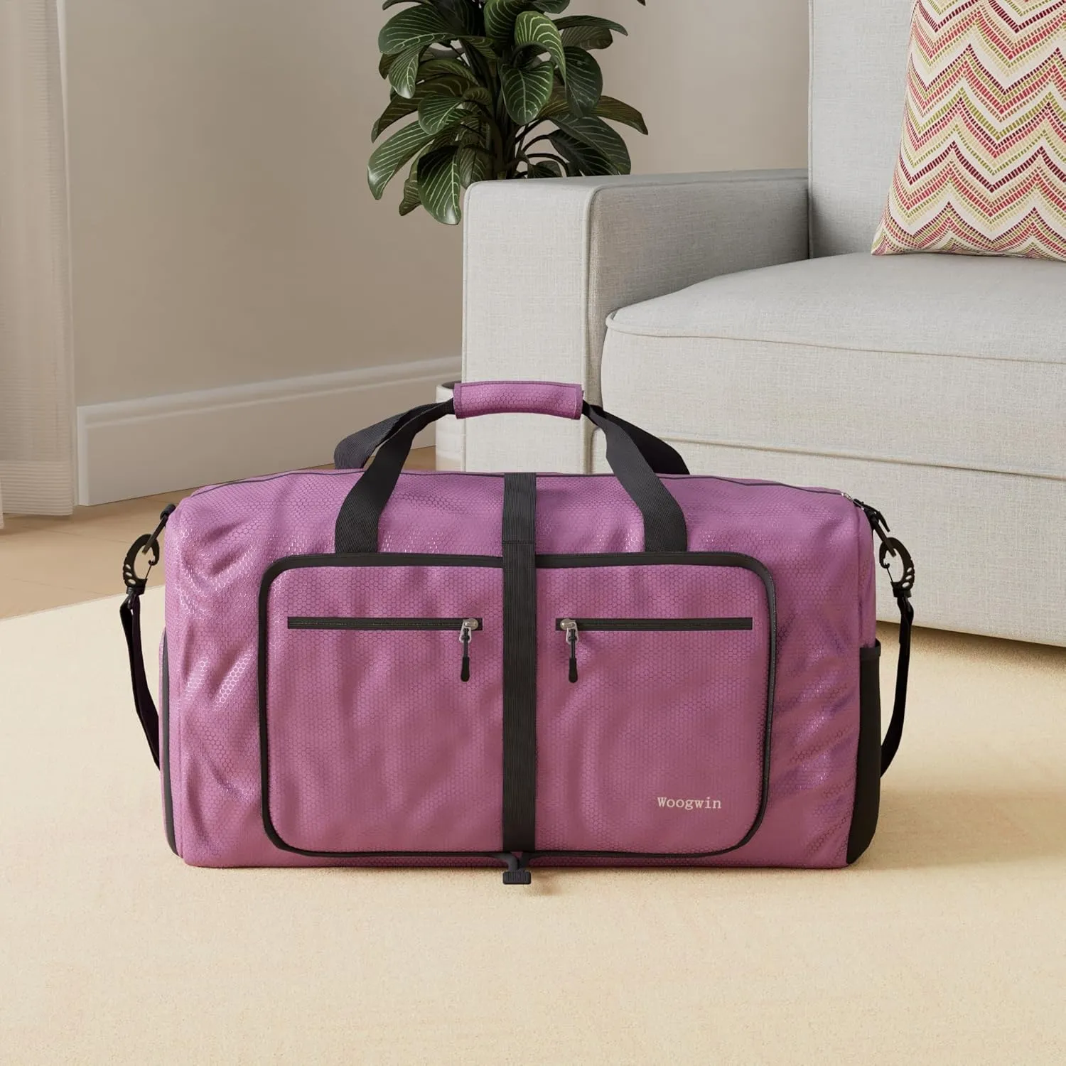 Woogwin Travel Duffel Bag Large Foldable Waterproof Overnight Bag for Beach Swim Bags Pool Sports Gym