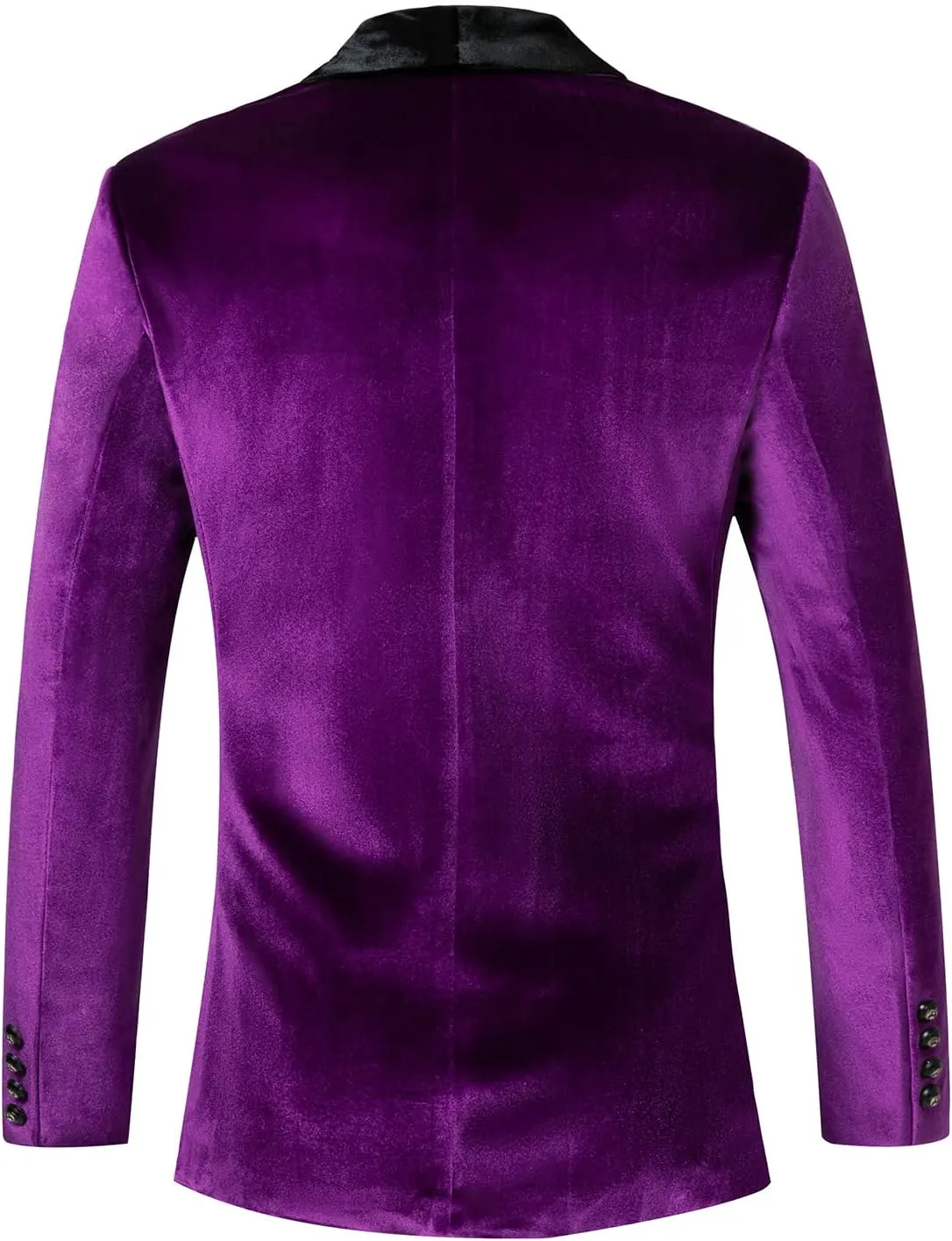 WZIKAI Mens Velvet Blazer Slim Fit One Button Solid Suit Jacket Sport Coat for Wedding Prom Dinner Party